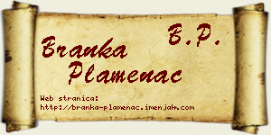 Branka Plamenac vizit kartica